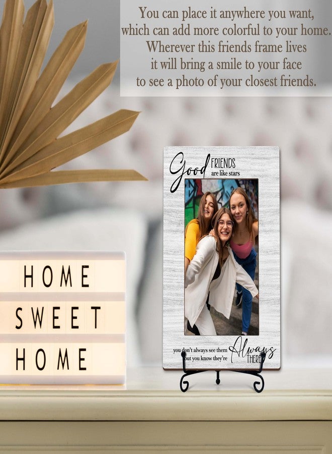 OXRUN Friends Picture Frame, Long Distance Friend Gifts, Friendship Wooden Photo Frame with Stand, Display Photo Insert, 4x6 Photo Frames for Tabletop Display - A12-2 - Image 3